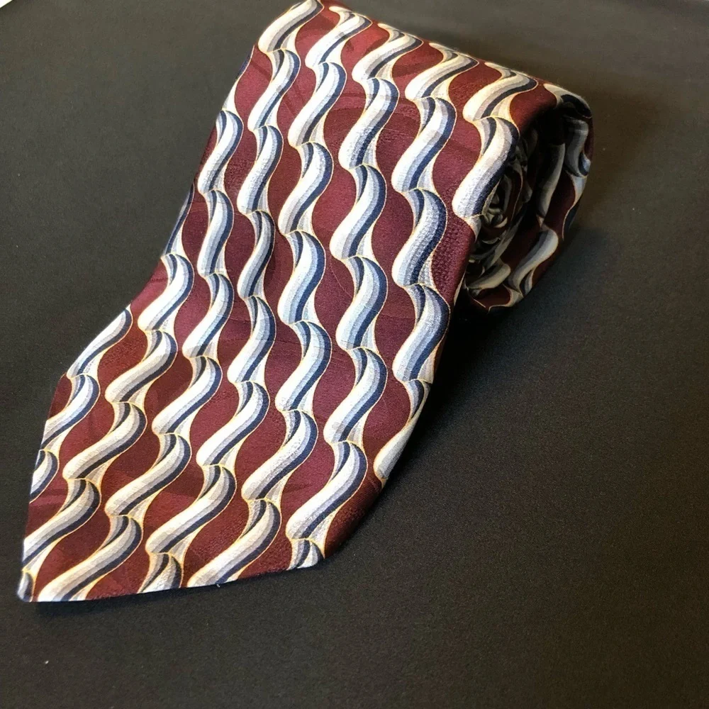 Vintage‎ Enzo Felini 100% Handmade in Italy Silk Tie. Swirl Pattern. EUC.